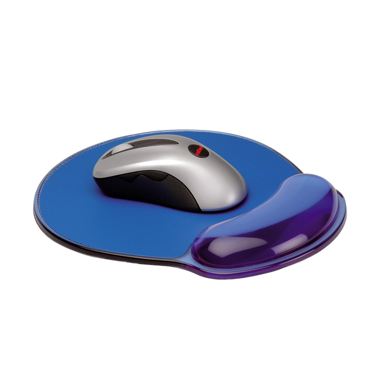 ROLINE Mauspad mit Handgelenkauflage – Polyurethan (PU) – Blau – 227 × 250 mm