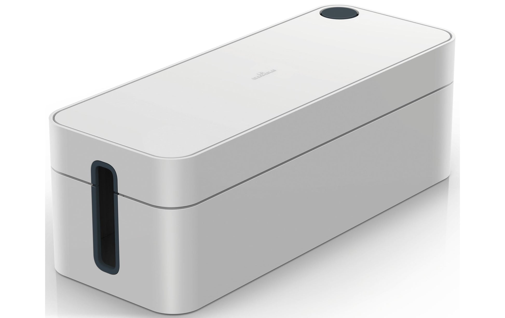 Durable Kabelbox Box L – 406 × 156 mm, Kunststoff, Grau, für 5-fach-Steckdosenleiste