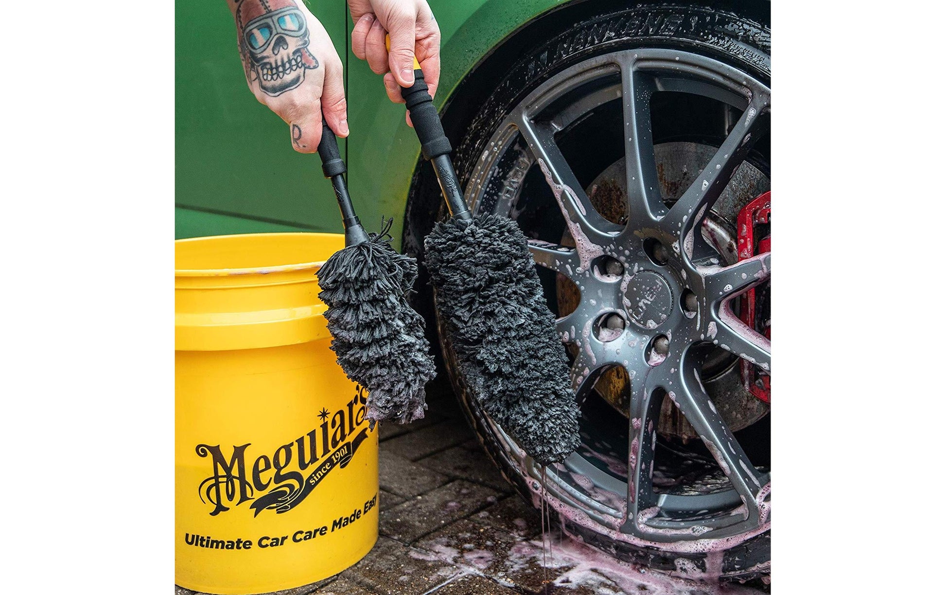 Meguiar's Fugen-/Detailbürste (inkl. Hahnenputzer) Supreme L – Mikrofaser, 45 cm, schwarz