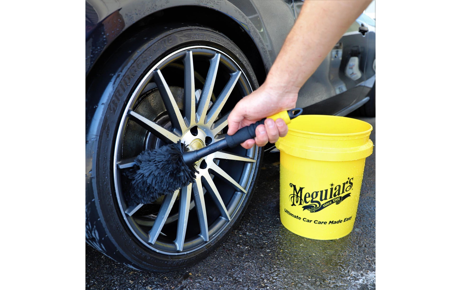 Meguiar's Fugen-/Detailbürste (inkl. Hahnenputzer) Supreme L – Mikrofaser, 45 cm, schwarz