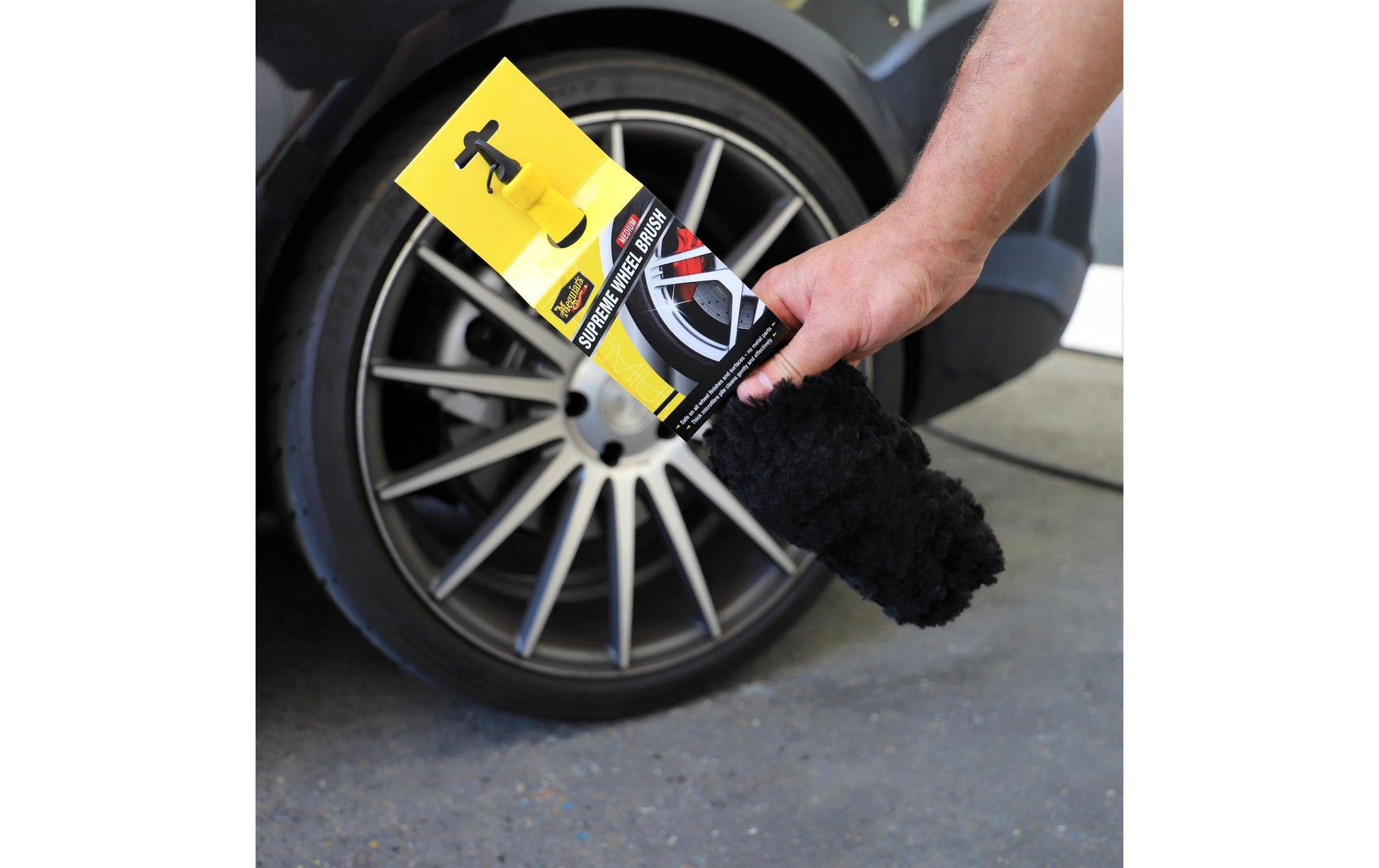 Meguiar's Felgenspeichenbürste – 35 cm, Mikrofaser, Schwarz