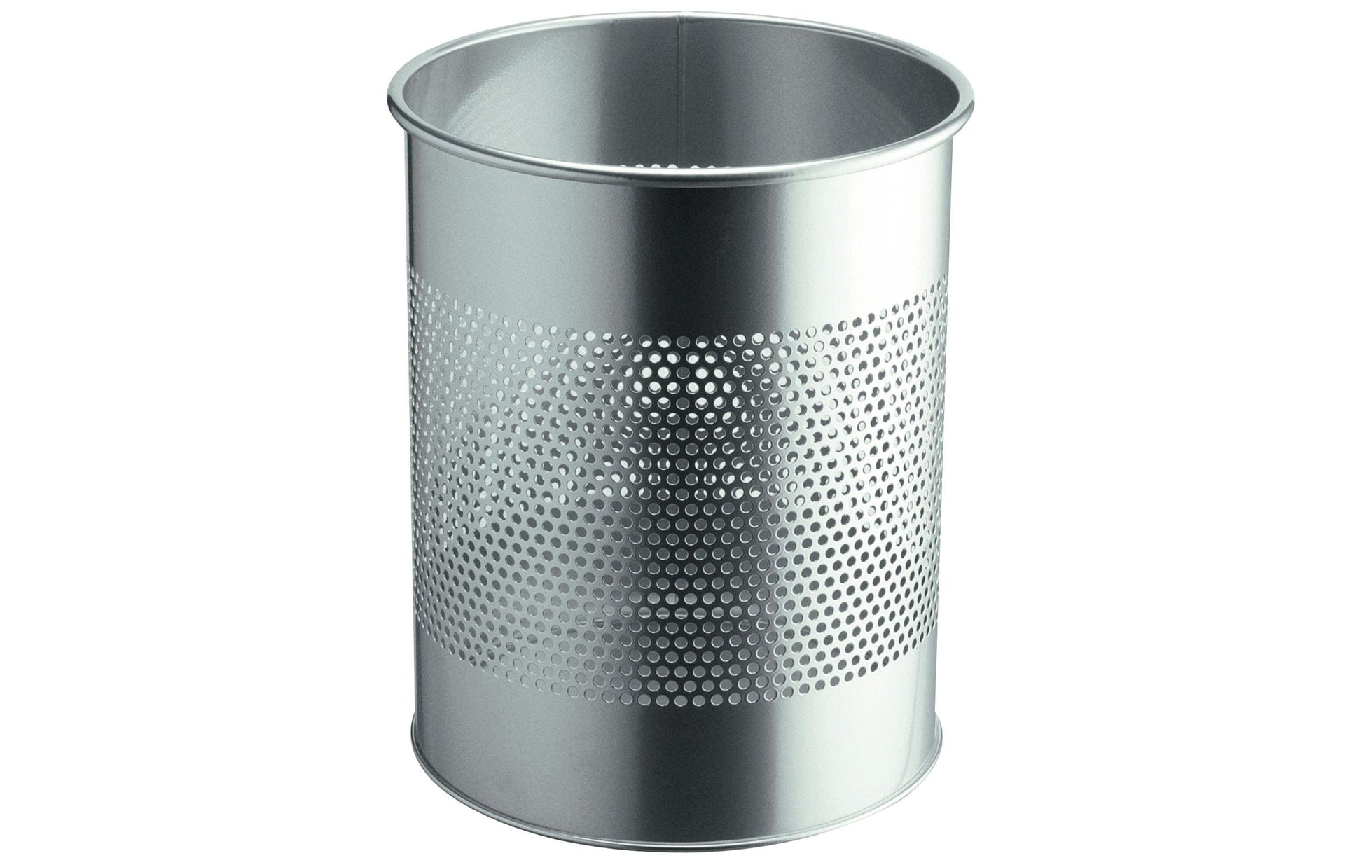 Durable Papierkorb – 15 l – Metall, Silber – Ø 260 × H 315 mm