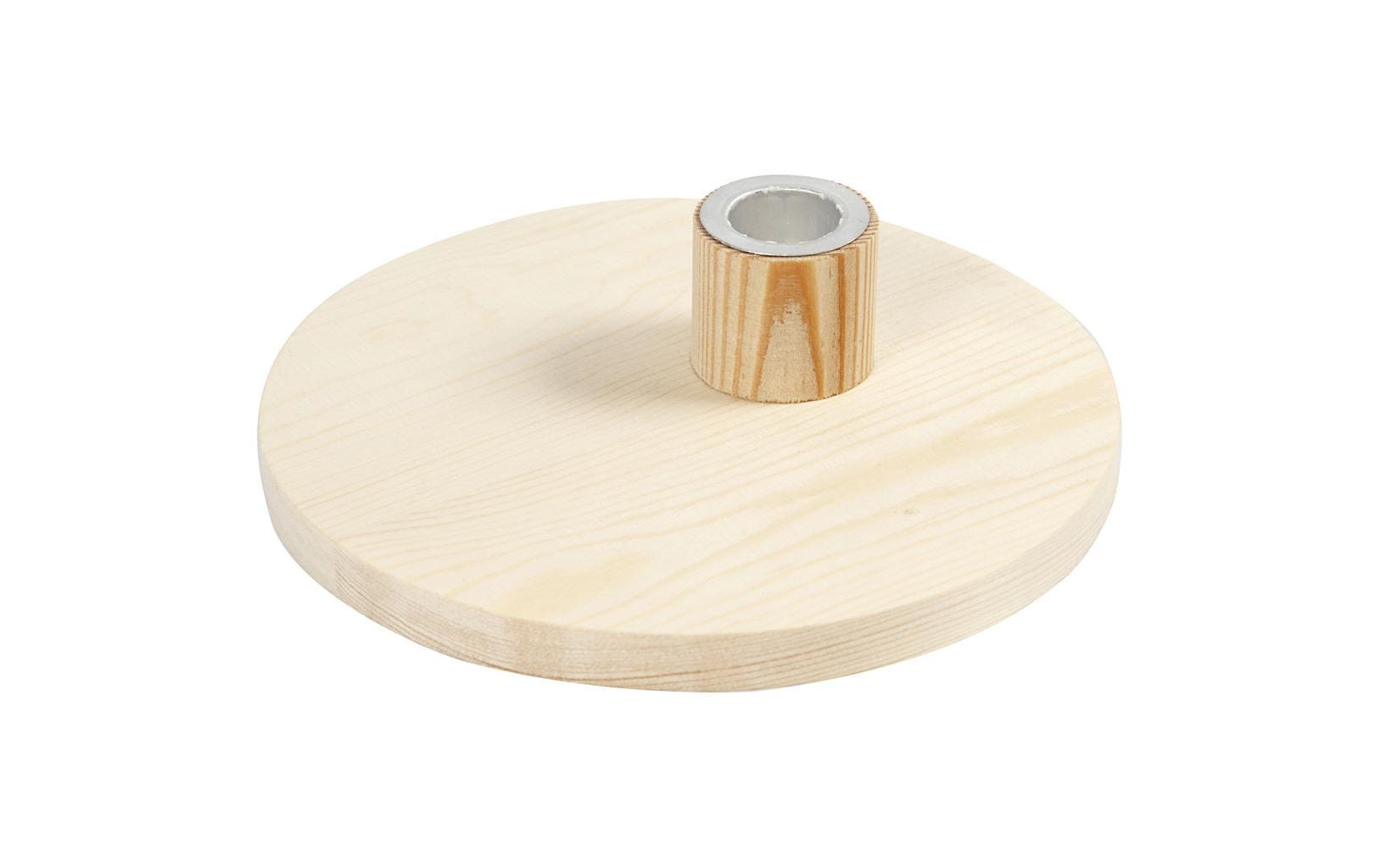 Creativ Company Kerzenständer – Holz & Metall, Natur – Ø 16 × 4 cm
