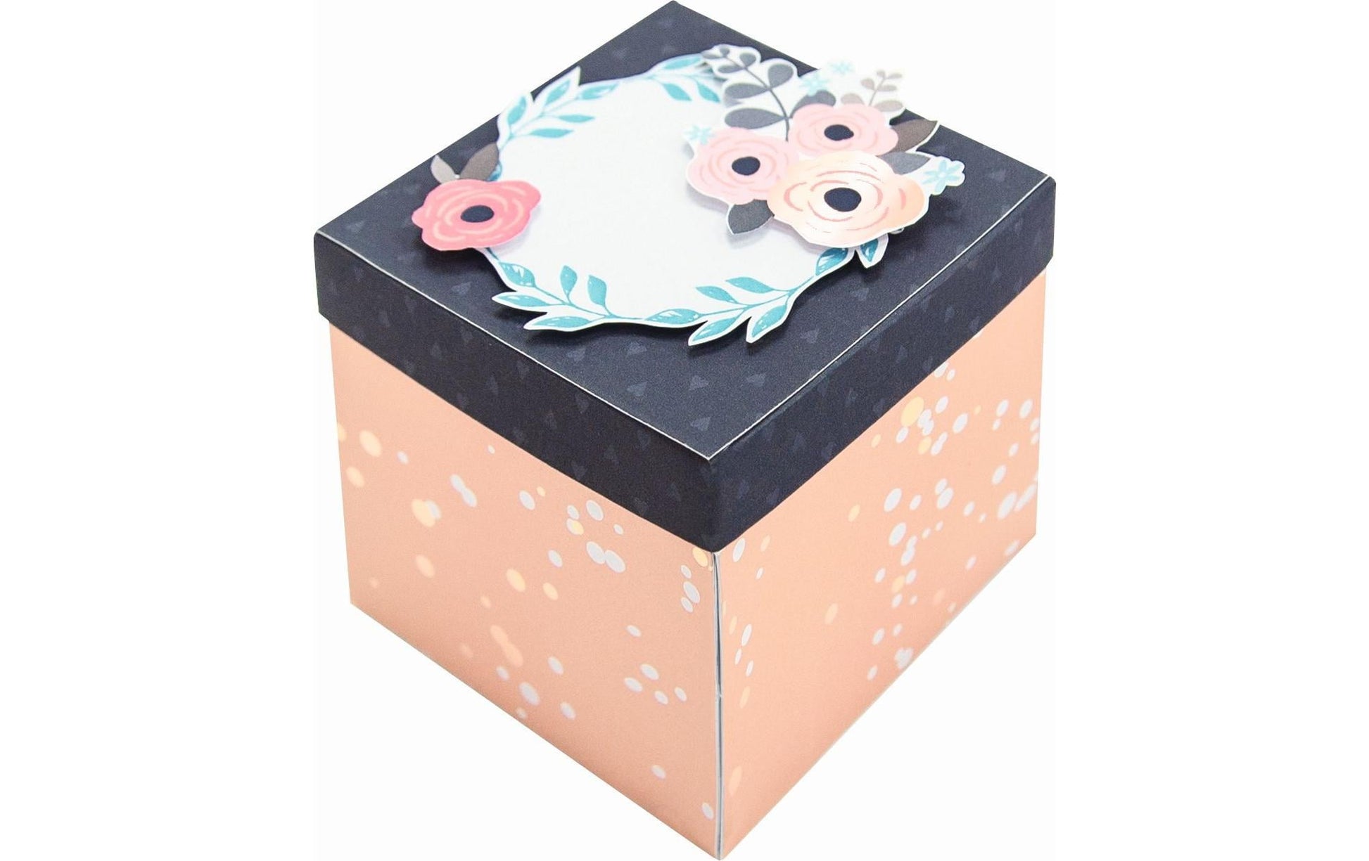 Folia Geschenkbox – Romantik – Bastelset – zum Basteln – 75 × 75 × 75 mm