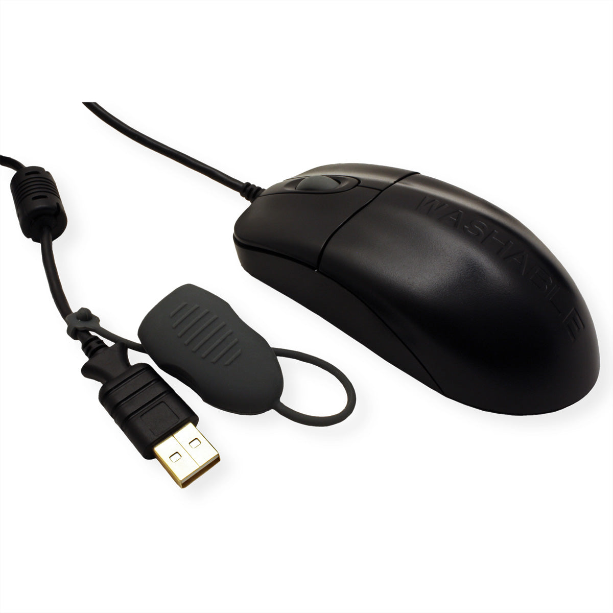 SEAL SHIELD Silver Storm – Hygiene-/Medizin-Maus – Kabelgebunden (USB‑A), IP68, antimikrobiell, Schwarz