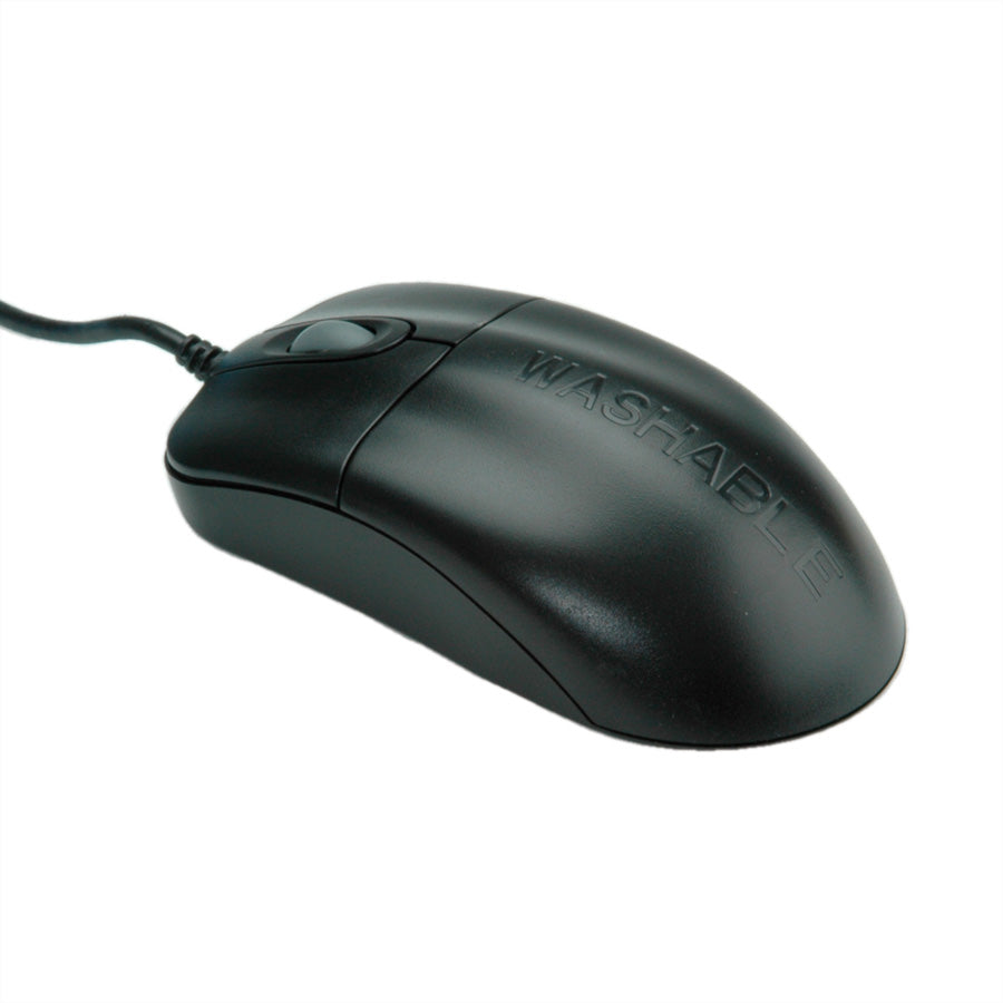 SEAL SHIELD Silver Storm – Hygiene-/Medizin-Maus – Kabelgebunden (USB‑A), IP68, antimikrobiell, Schwarz