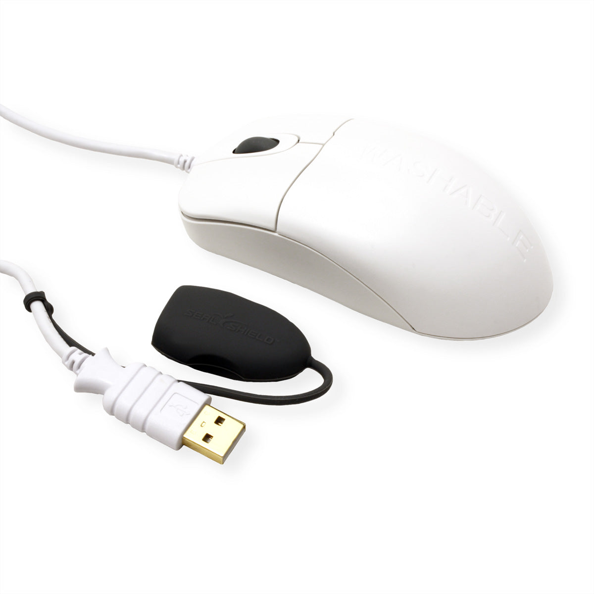 Seal Shield Silver Storm – Hygiene-/Medizin-Maus – Kabelgebunden (USB‑A), IP68, Weiss