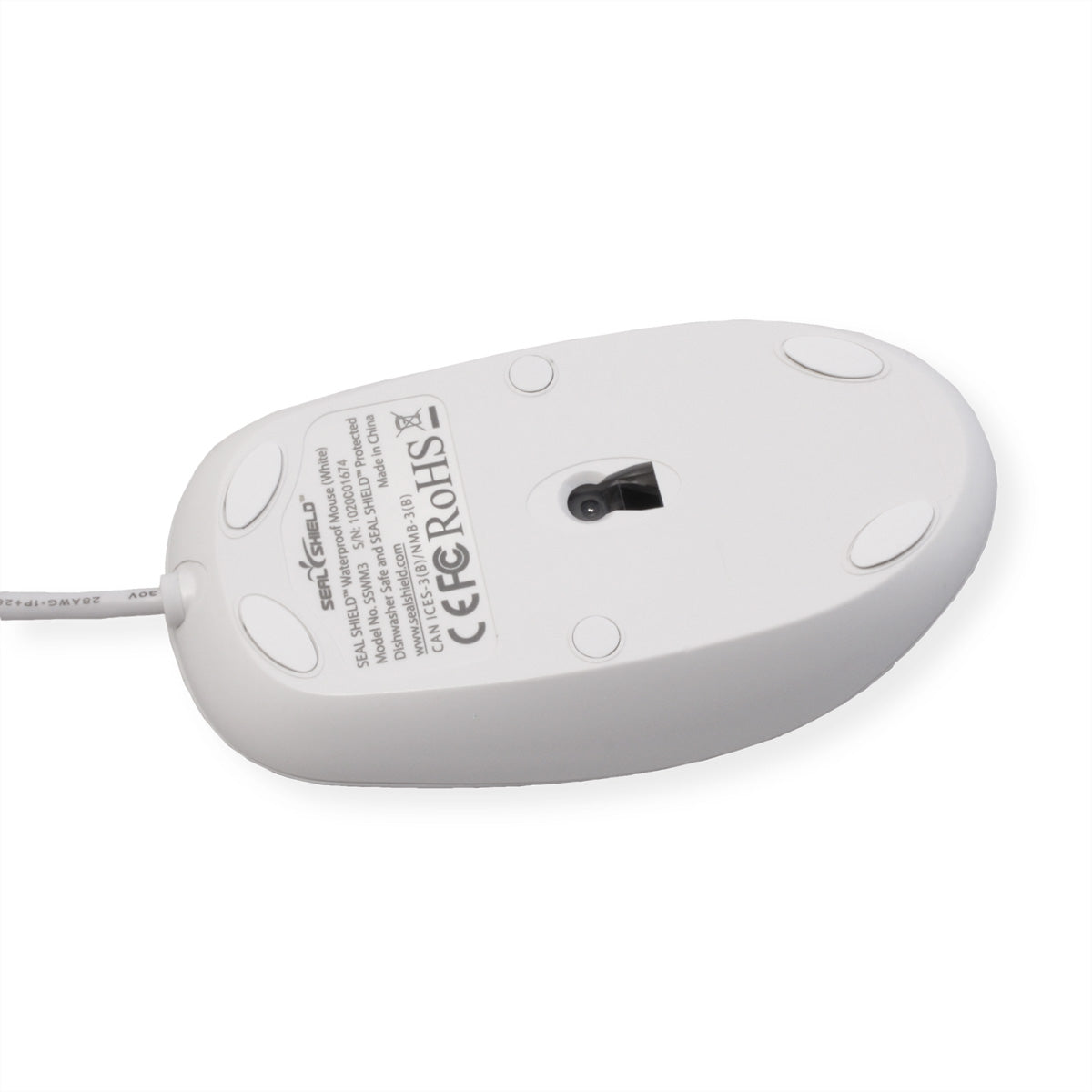 Seal Shield Scroll Wheel SSWM3 – Hygiene-/Medizin-Maus – Kabelgebunden (USB-A), IP68, Weiss