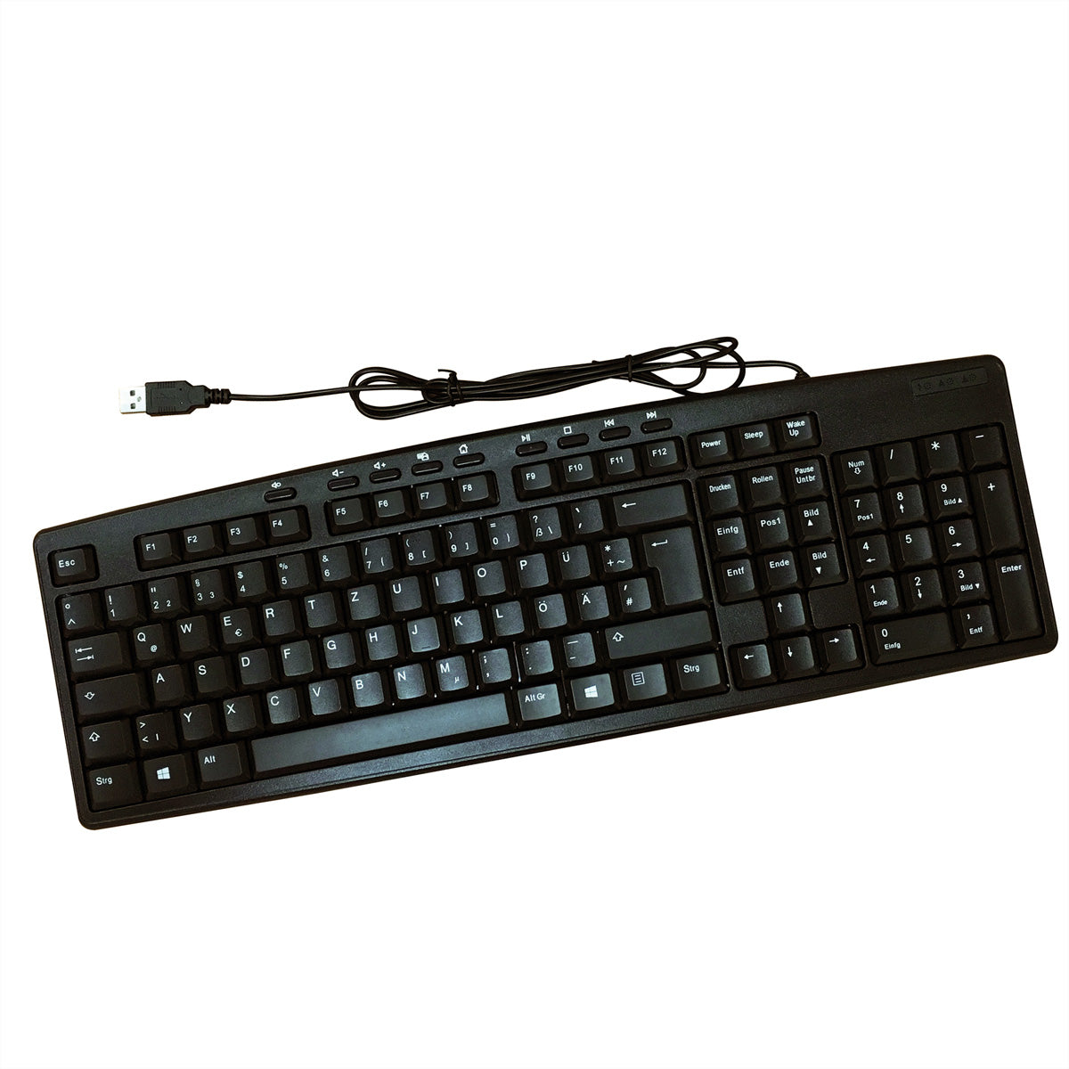 ROLINE Tastatur – Membran – kabelgebunden (USB) – QWERTZ (DE) – Schwarz