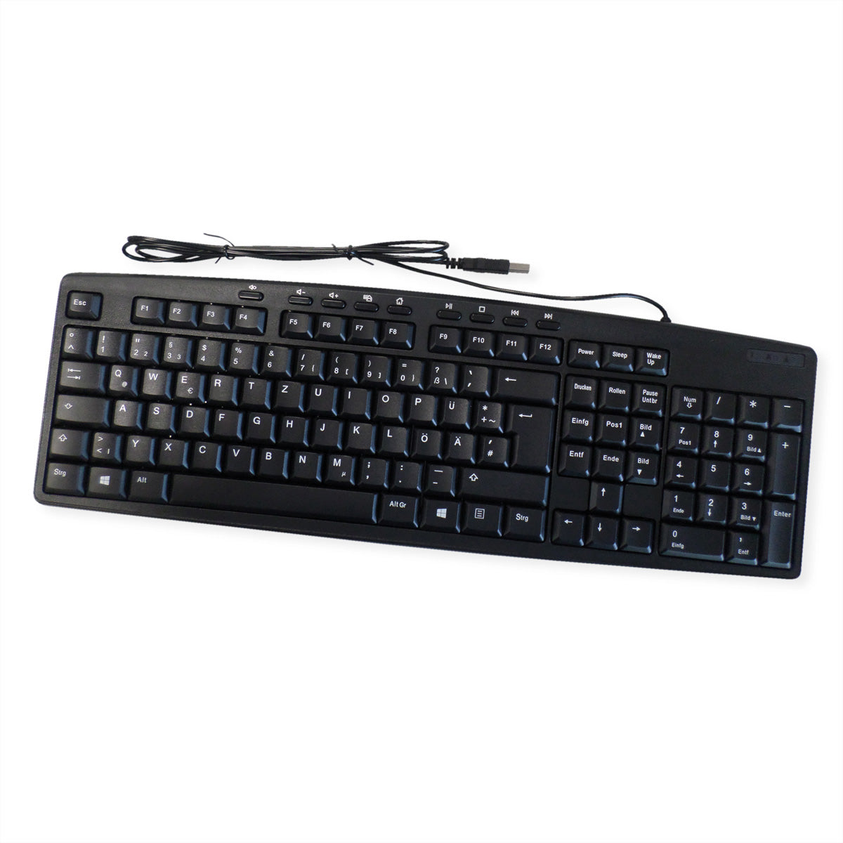 ROLINE Tastatur – Membran – kabelgebunden (USB) – QWERTZ (DE) – Schwarz