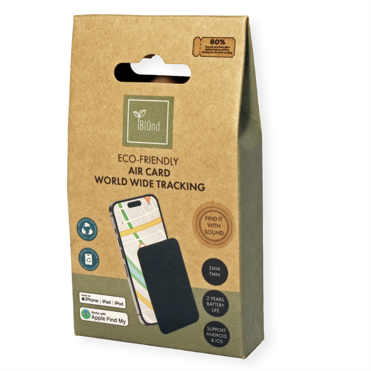 BIOnd BIO-12-SMC AirCard – Bluetooth-Tracker – für Apple Wo ist? – Schwarz