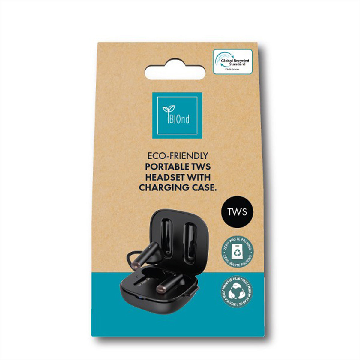 Biond BIO-TWS-90 TWS In-Ear – mit Ladecase, Schwarz