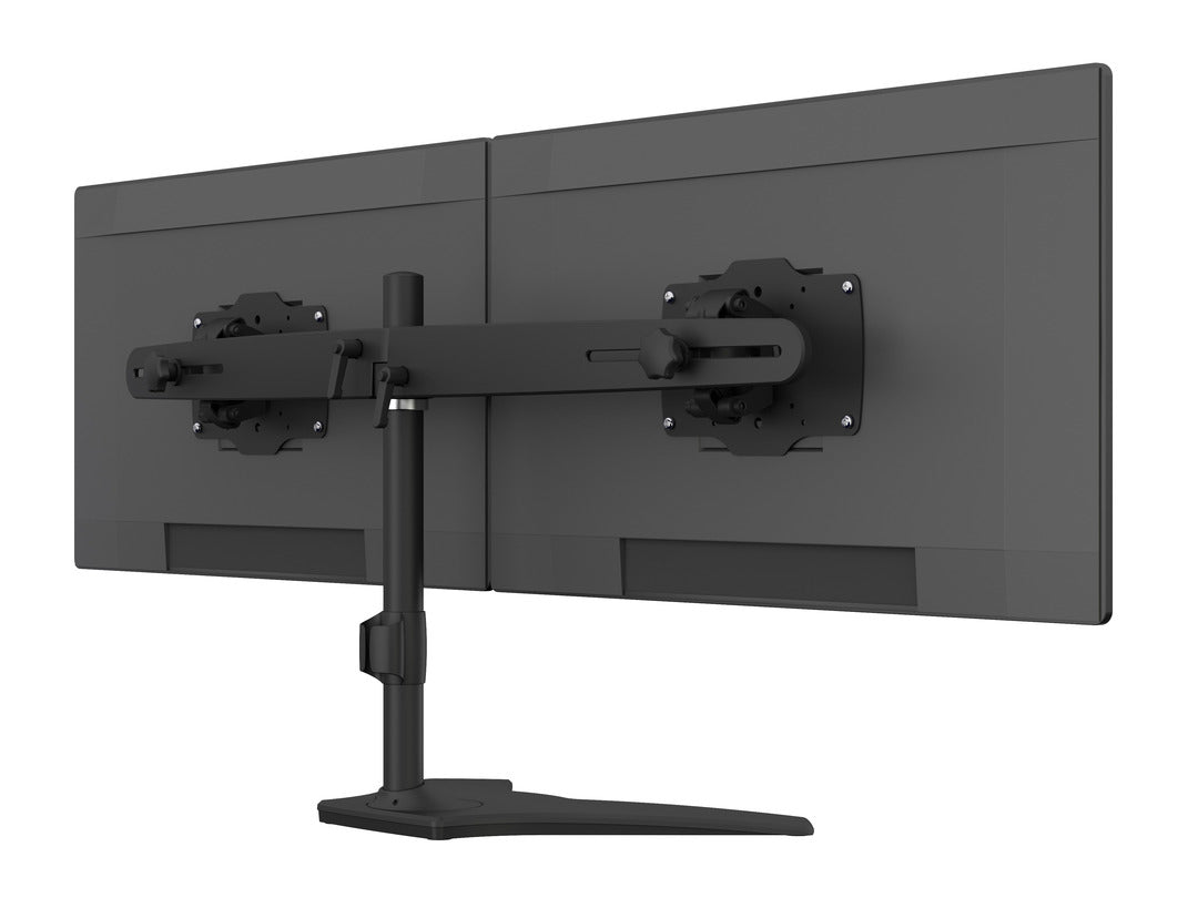 Multibrackets 7419 – Tischhalterung, Dual, Standfuss, bis 32", VESA 75 × 75/100 × 100 mm, 30 kg, drehbar, schwarz