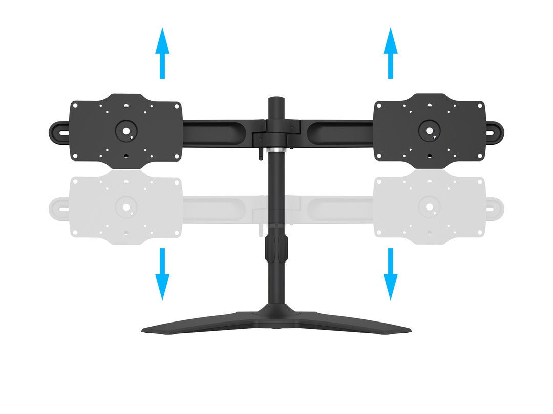 Multibrackets 7419 – Tischhalterung, Dual, Standfuss, bis 32", VESA 75 × 75/100 × 100 mm, 30 kg, drehbar, schwarz