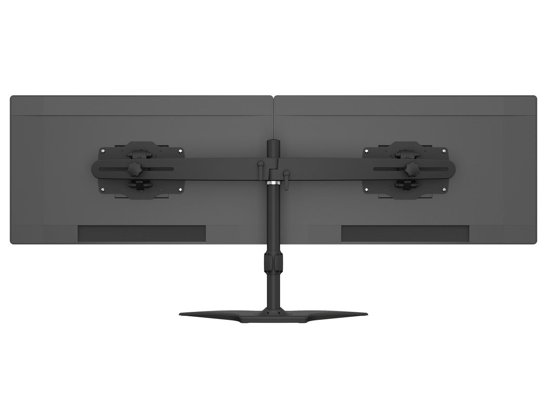 Multibrackets 7419 – Tischhalterung, Dual, Standfuss, bis 32", VESA 75 × 75/100 × 100 mm, 30 kg, drehbar, schwarz