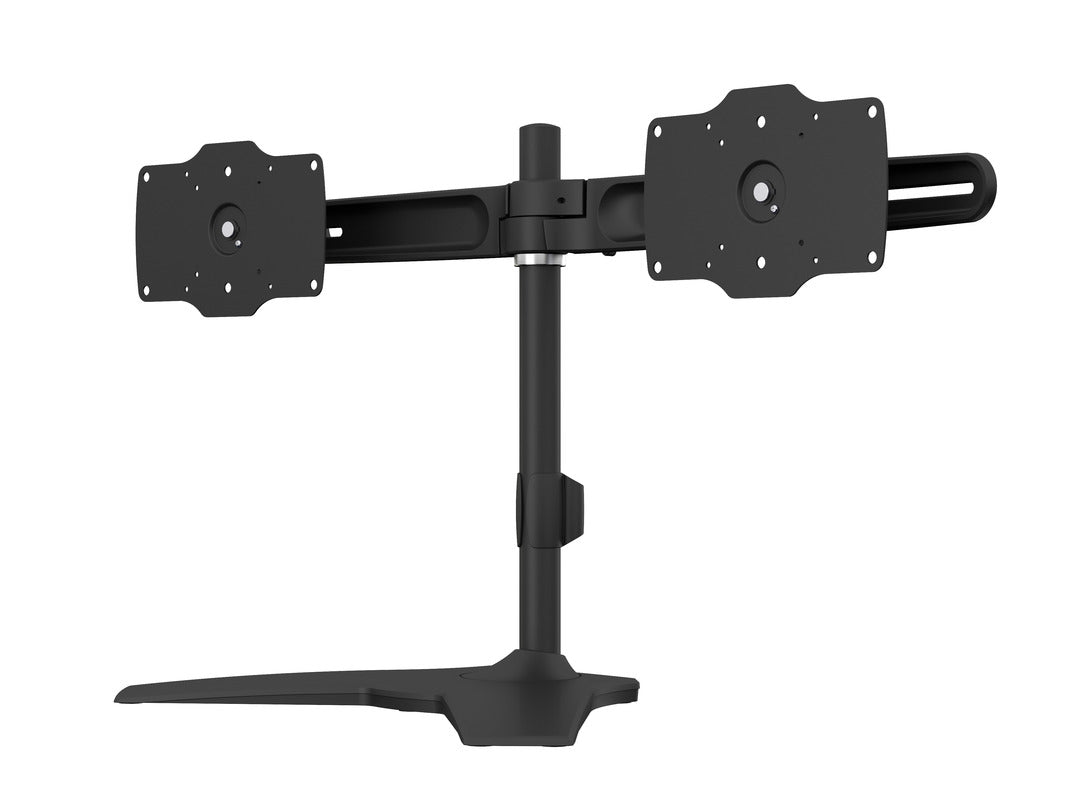 Multibrackets 7419 – Tischhalterung, Dual, Standfuss, bis 32", VESA 75 × 75/100 × 100 mm, 30 kg, drehbar, schwarz