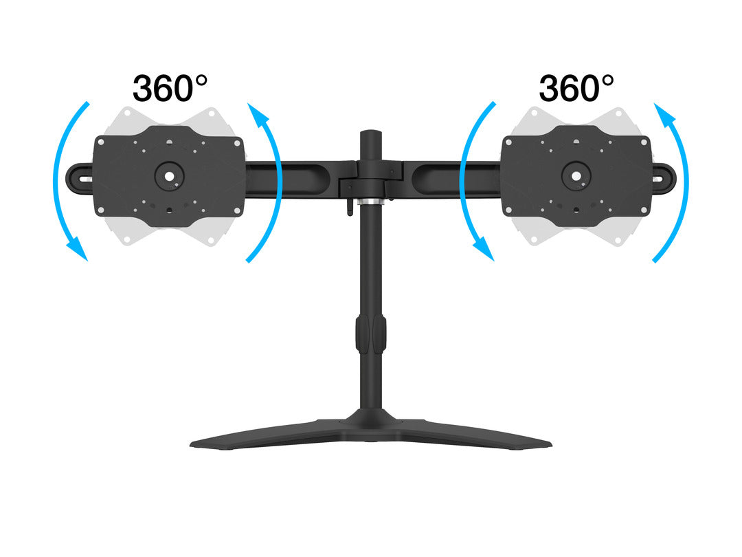 Multibrackets 7419 – Tischhalterung, Dual, Standfuss, bis 32", VESA 75 × 75/100 × 100 mm, 30 kg, drehbar, schwarz