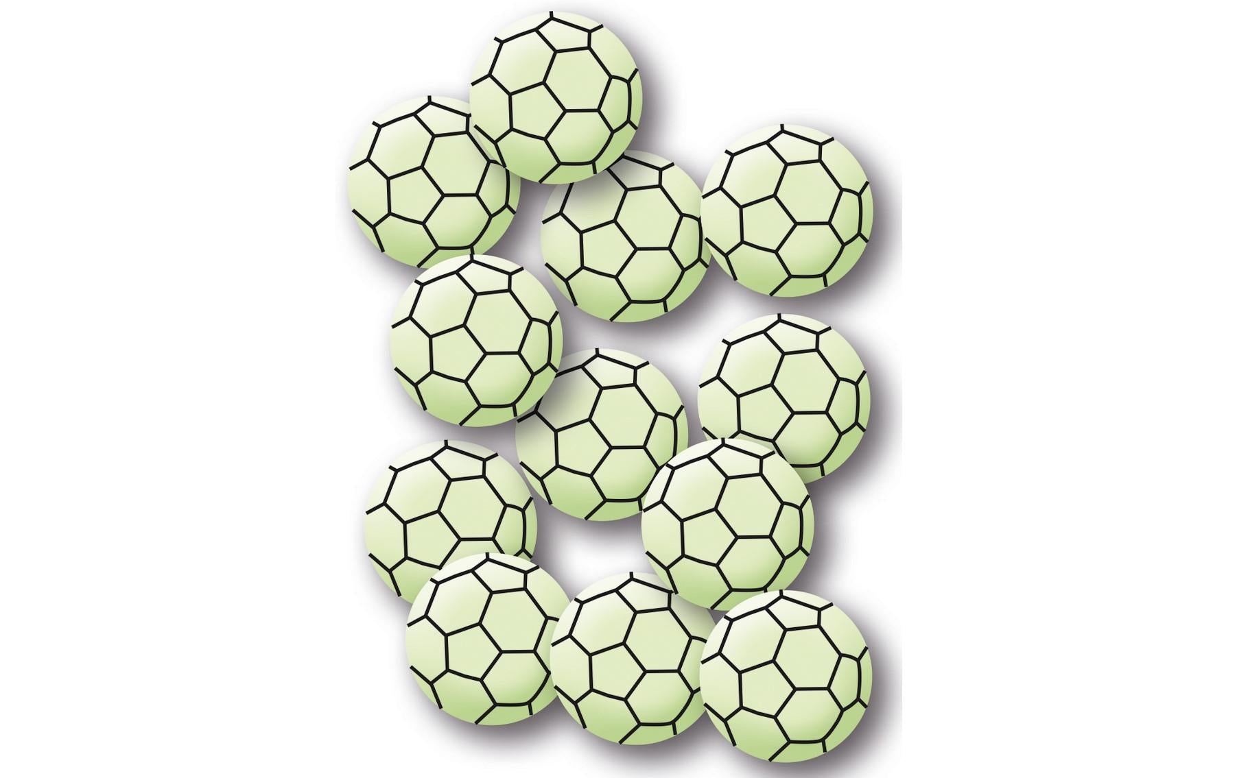 HERMA Sticker Leuchtsticker – Ø 30 mm, Fussball, Schwarz, Grün – 12 Sticker