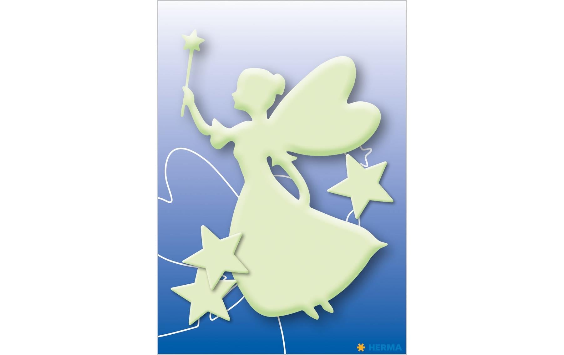 HERMA Leuchtsticker – Sternenfee – 4 Stück – wiederablösbar – Gelb
