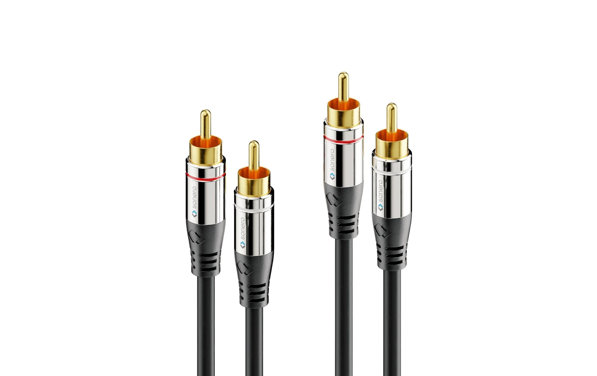 Sonero Cinch-Kabel (2×) – Stecker zu Stecker – 5 m, vergoldete Stecker