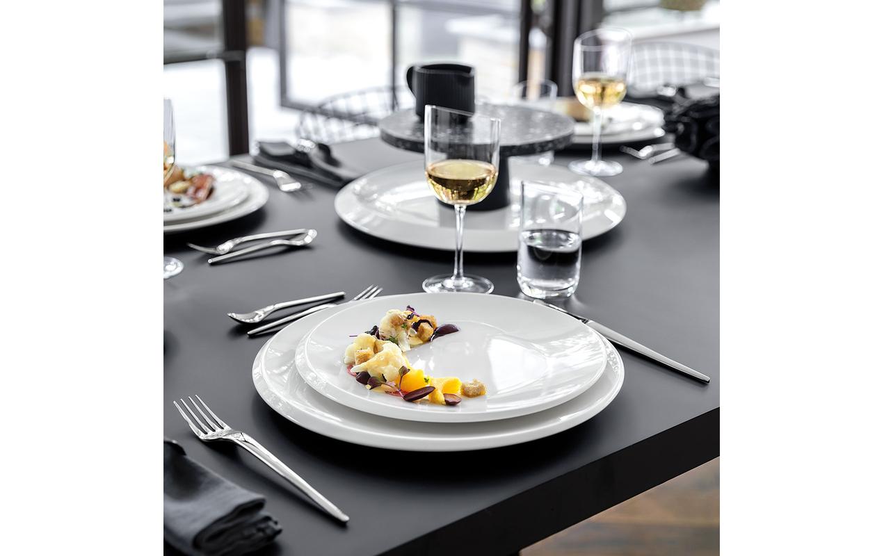 Villeroy & Boch New Moon Speiseteller – Ø 27,0 cm, Porzellan, Weiss, Spülmaschinenfest, 6 Stück