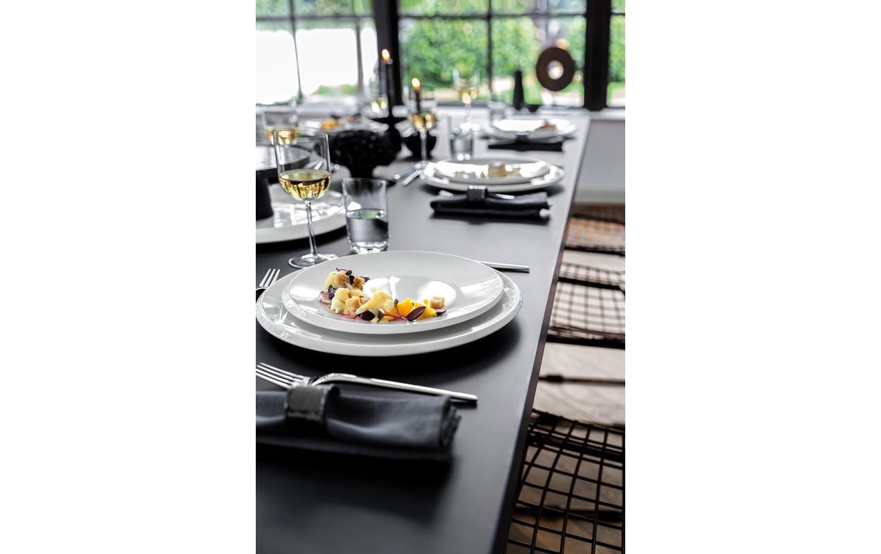 Villeroy & Boch New Moon Speiseteller – Ø 27,0 cm, Porzellan, Weiss, Spülmaschinenfest, 6 Stück