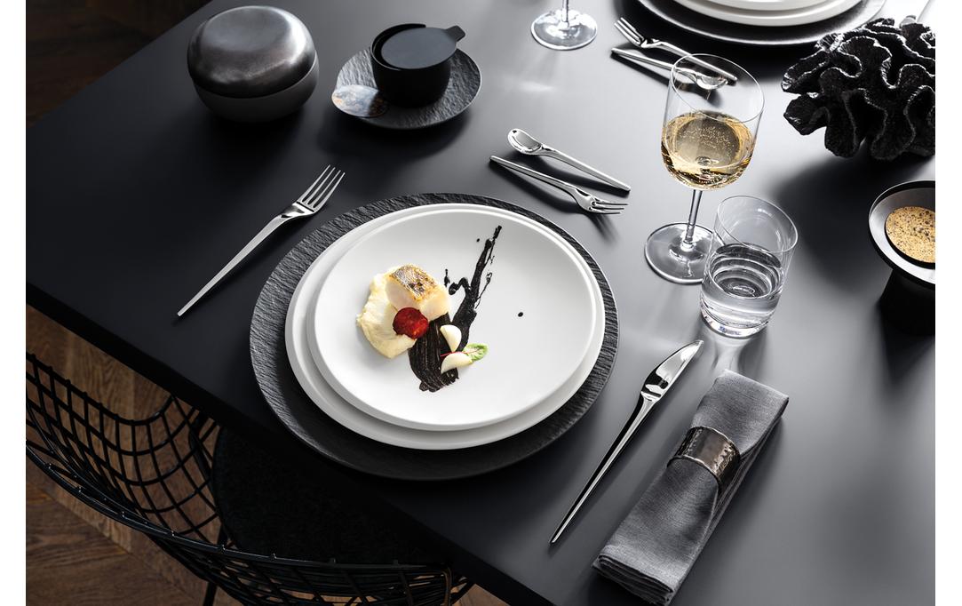 Villeroy & Boch New Moon Frühstücksteller – Porzellan, weiss, spülmaschinenfest, mikrowellenfest, 6 Stück