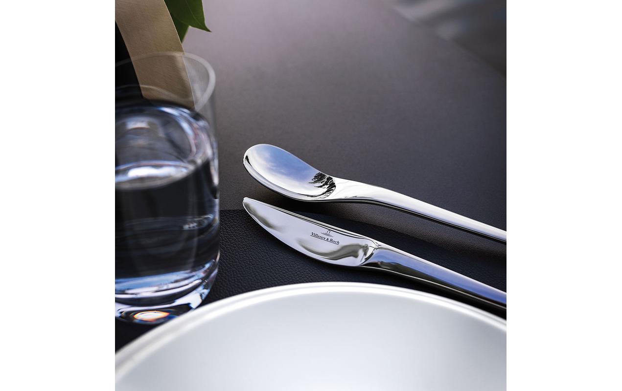 Villeroy & Boch New Moon Tafelbesteck – Edelstahl 18/10, Silber, spülmaschinenfest, 24 Stk.