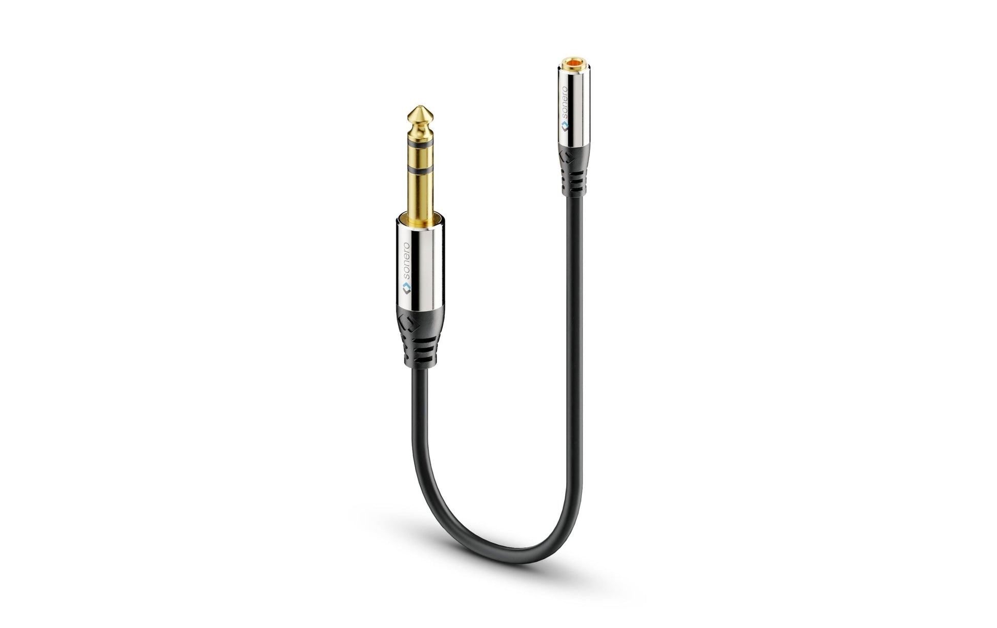Sonero 6,3 mm auf 3,5 mm Adapter – 6,3 mm Klinkenstecker auf 3,5 mm Klinkenstecker – 0,25 m, vergoldete Stecker
