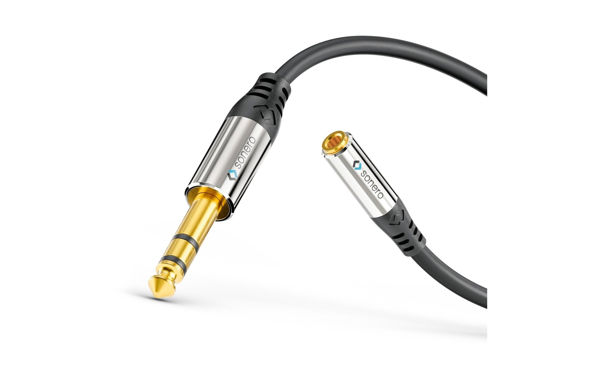 Sonero 6,3 mm auf 3,5 mm Adapter – 6,3 mm Klinkenstecker auf 3,5 mm Klinkenstecker – 0,25 m, vergoldete Stecker