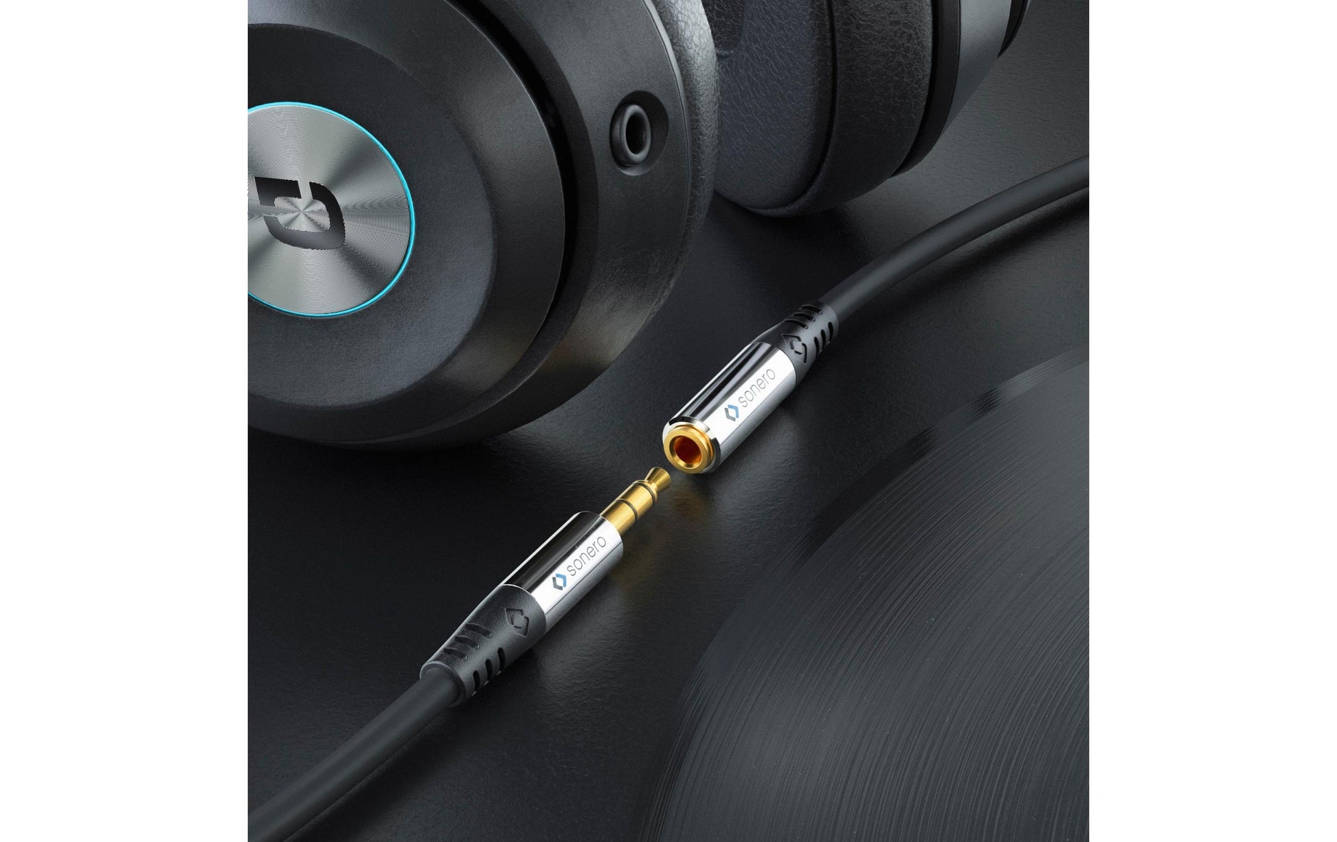 Sonero 6,3 mm auf 3,5 mm Adapter – 6,3 mm Klinkenstecker auf 3,5 mm Klinkenstecker – 0,25 m, vergoldete Stecker