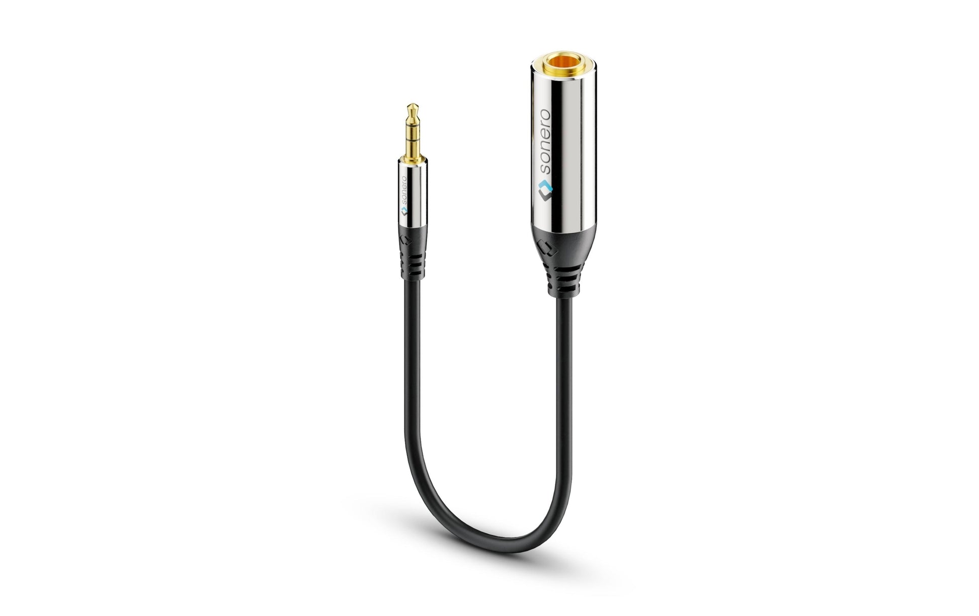 Sonero 3,5 mm auf 6,3 mm Adapterkabel – Stecker zu Stecker – 0,25 m, vergoldete Stecker