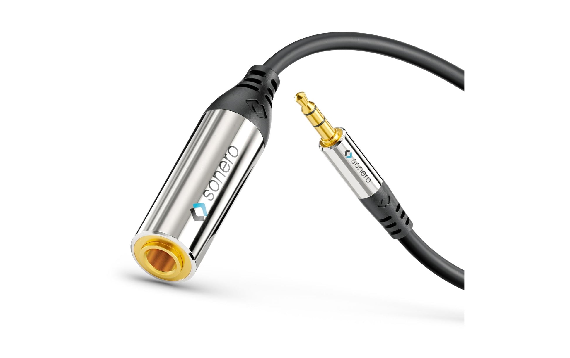 Sonero 3,5 mm auf 6,3 mm Adapterkabel – Stecker zu Stecker – 0,25 m, vergoldete Stecker