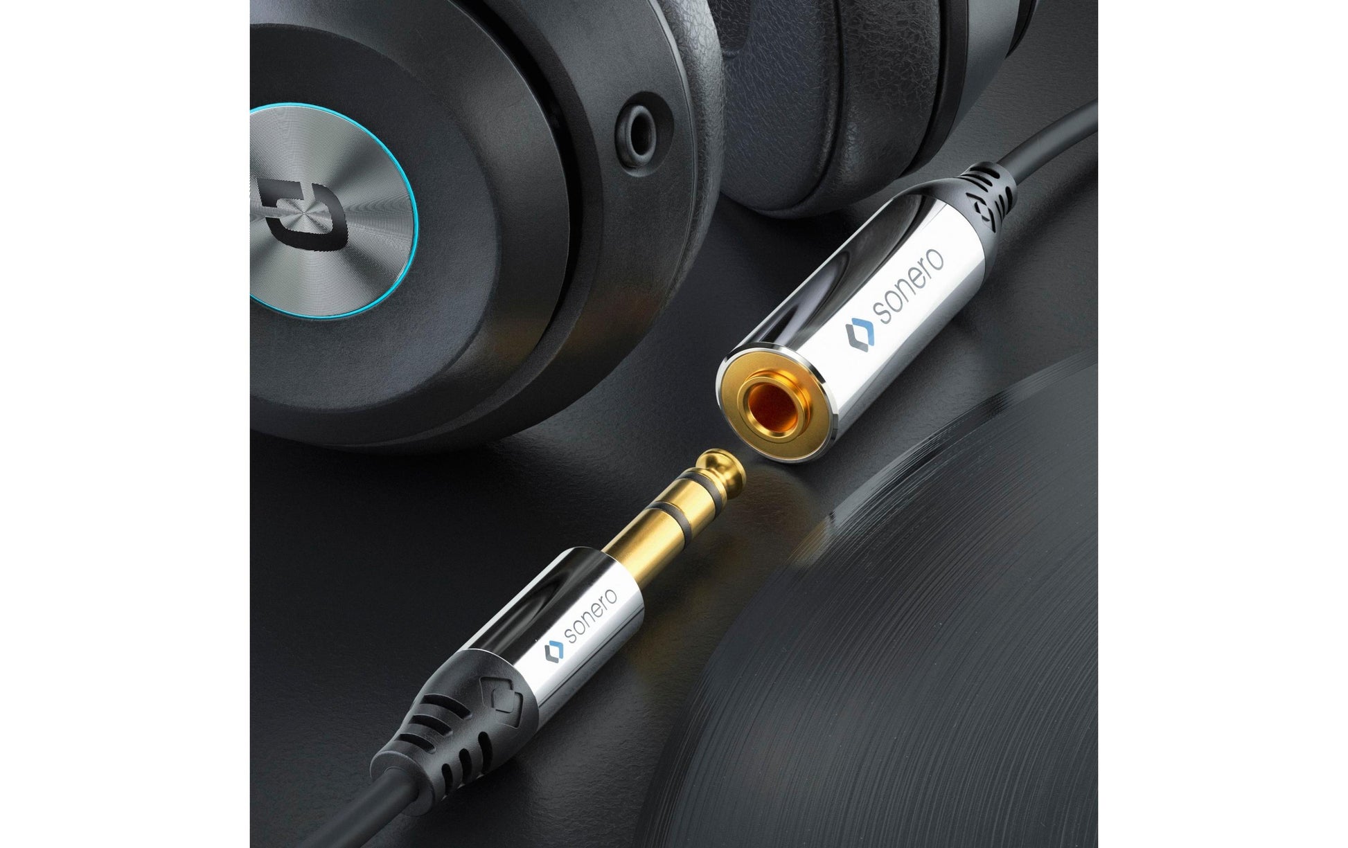 Sonero 3,5 mm auf 6,3 mm Adapterkabel – Stecker zu Stecker – 0,25 m, vergoldete Stecker