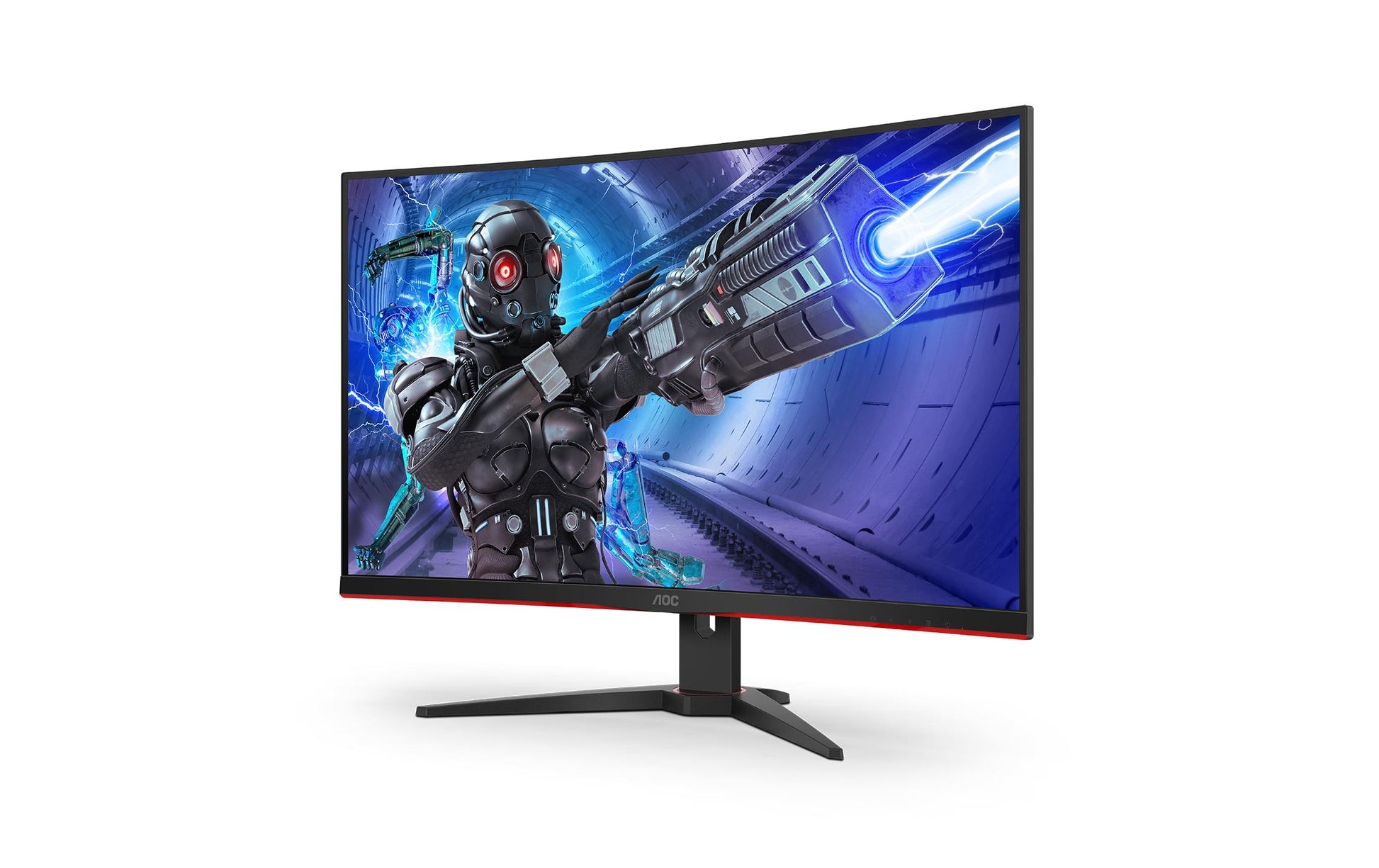AOC C32G2ZE/BK – Monitor, 31,5", VA, 240 Hz, 300 cd/m², Gebogen, FreeSync, VESA 100 × 100, Rot