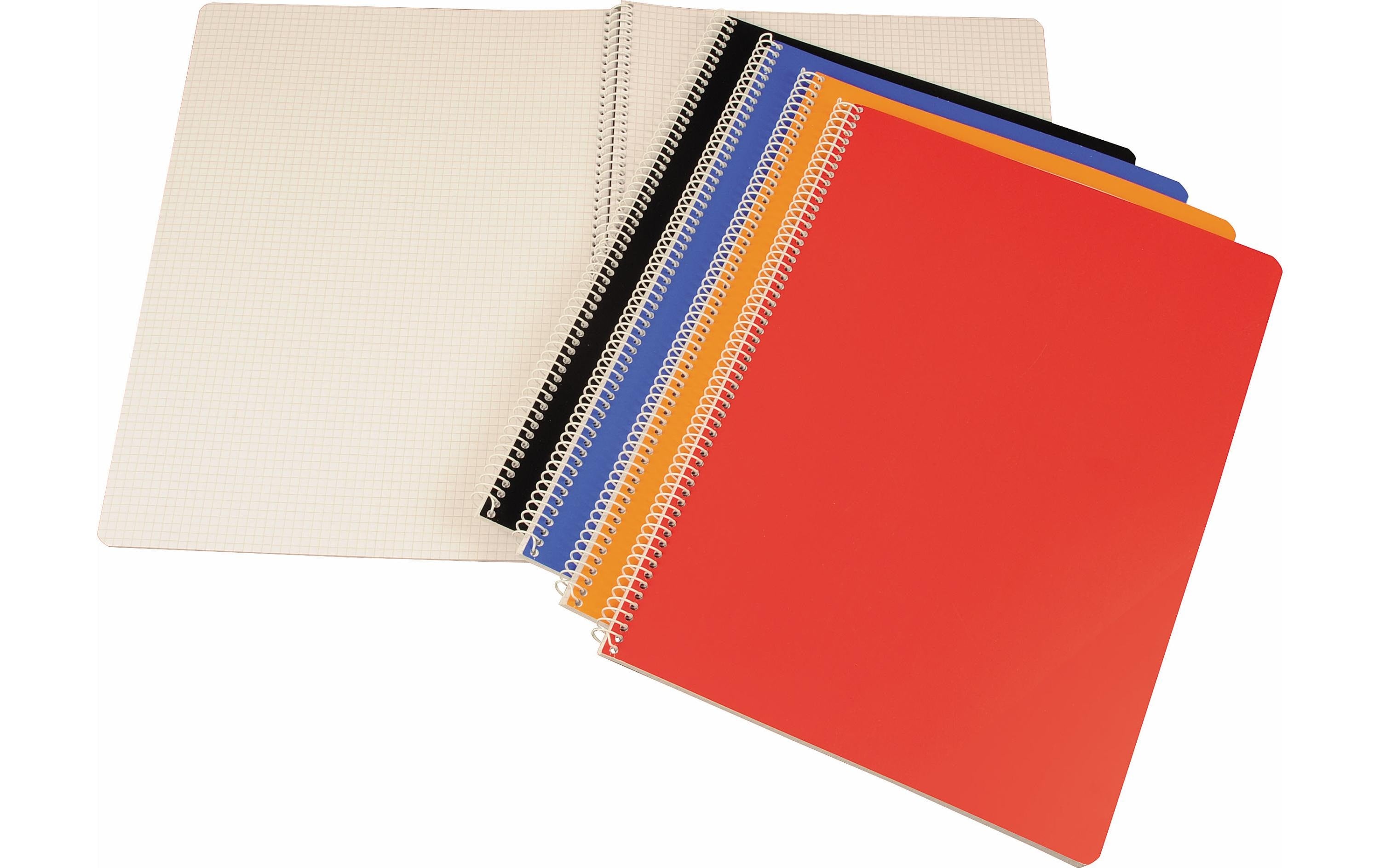 Neutral Spiralblock, A7, kariert, Spiralbindung, Softcover, 48 Blatt, 65 g/m² – mehrfarbig
