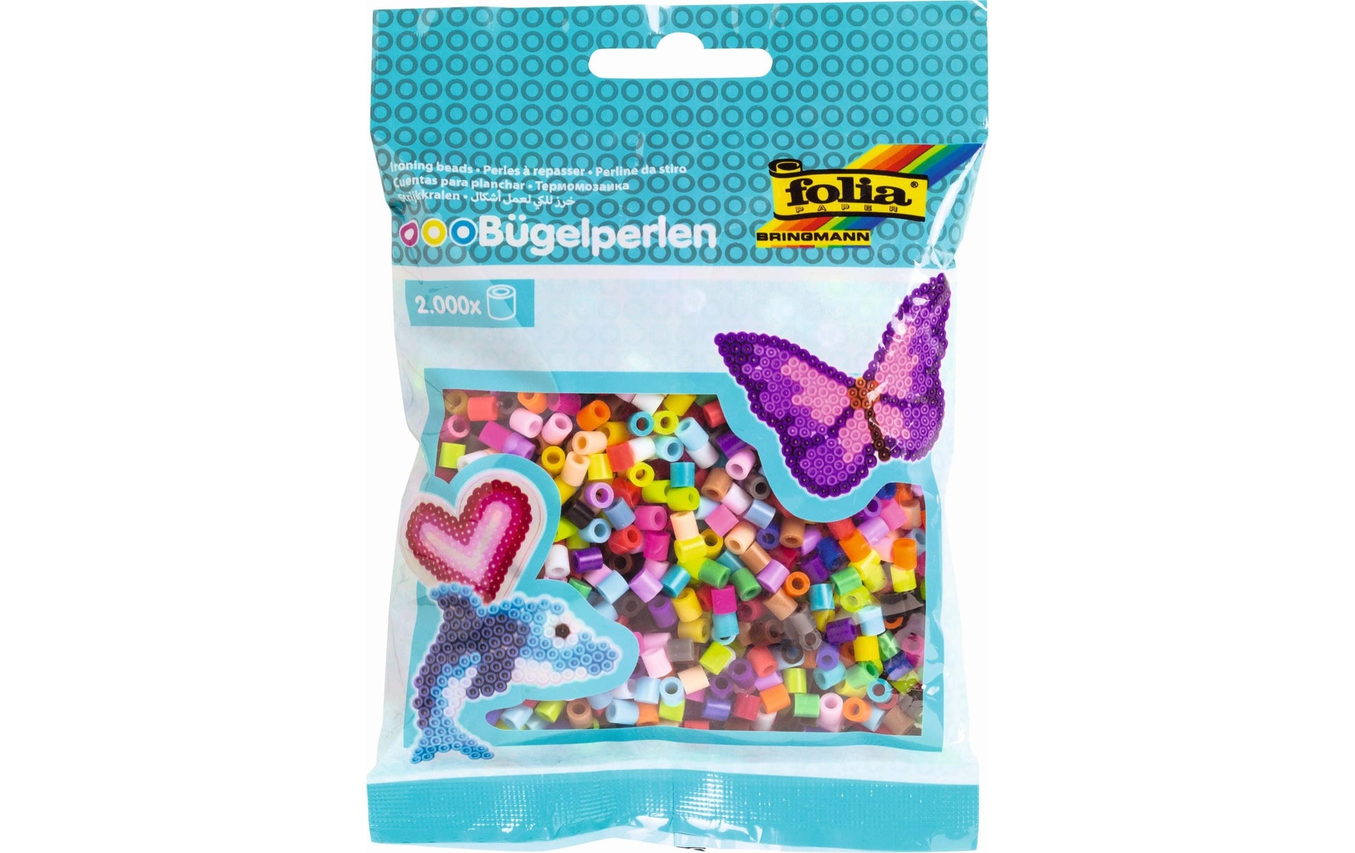 Folia Bügelperlen – mehrfarbig, Kunststoff, 2000 Stk.