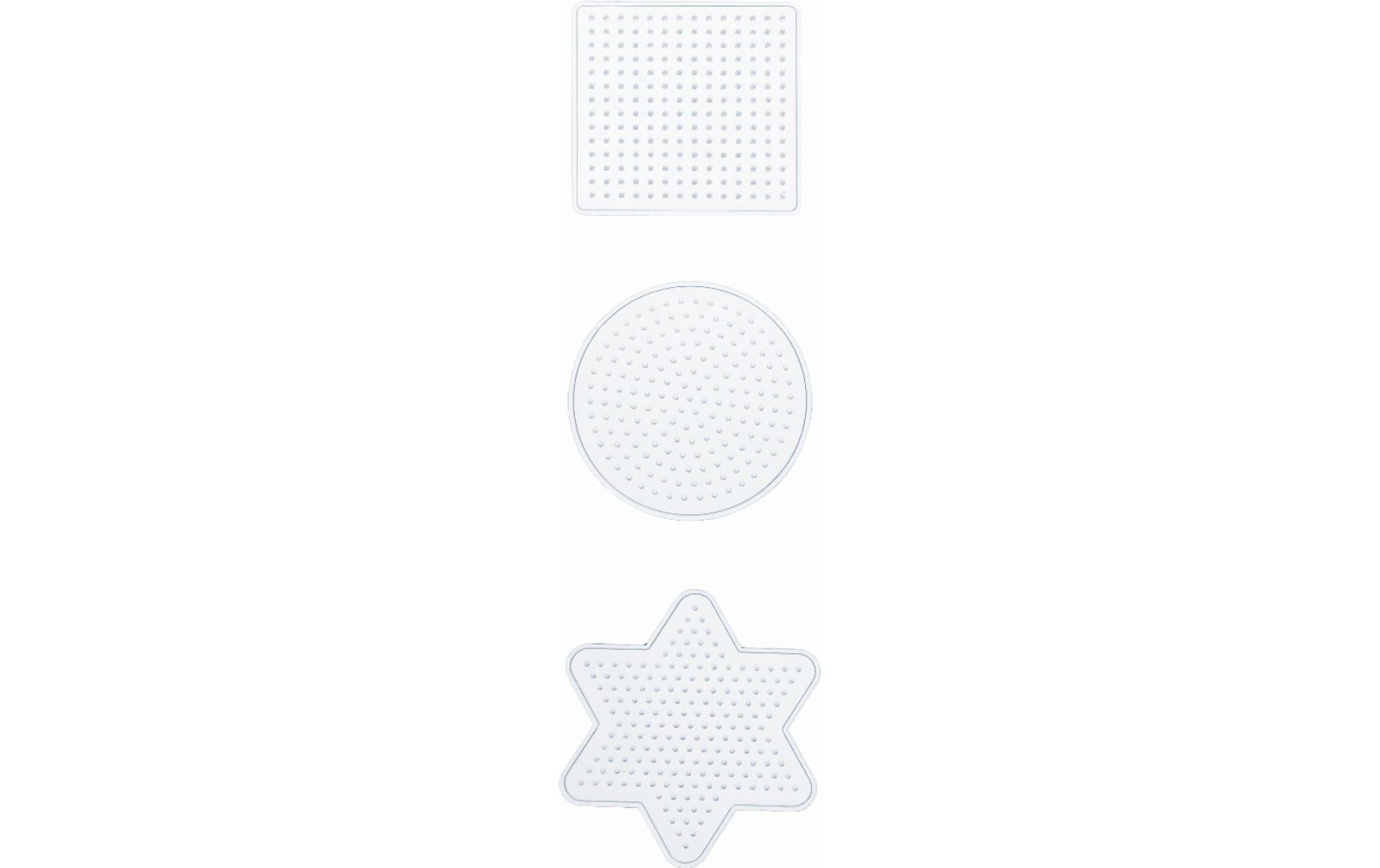 Folia Bügelperlen Stifteplatten – 3 Stück – transparent