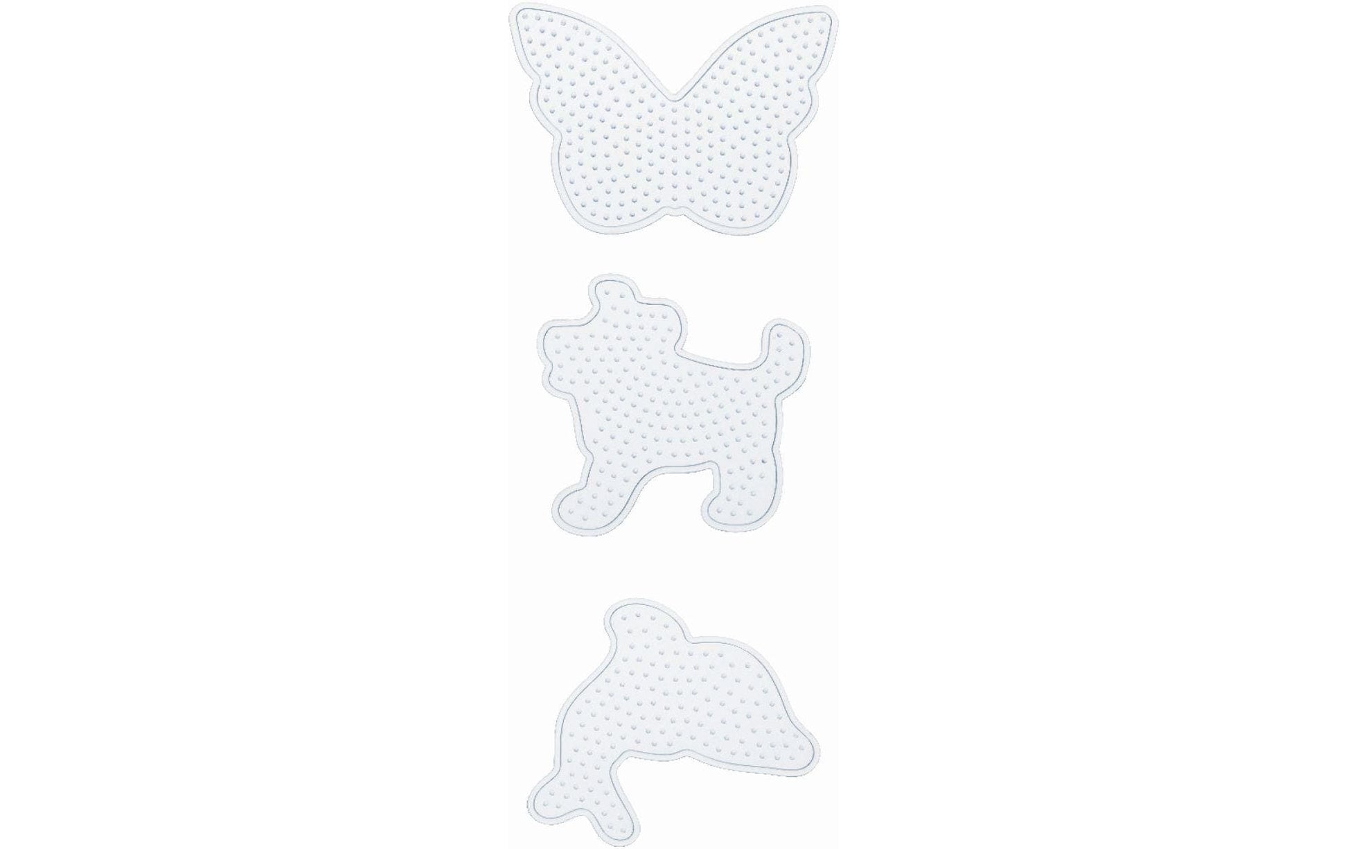 Folia Bügelperlen Stifteplatten – Animal Friends – 3er-Set – transparent