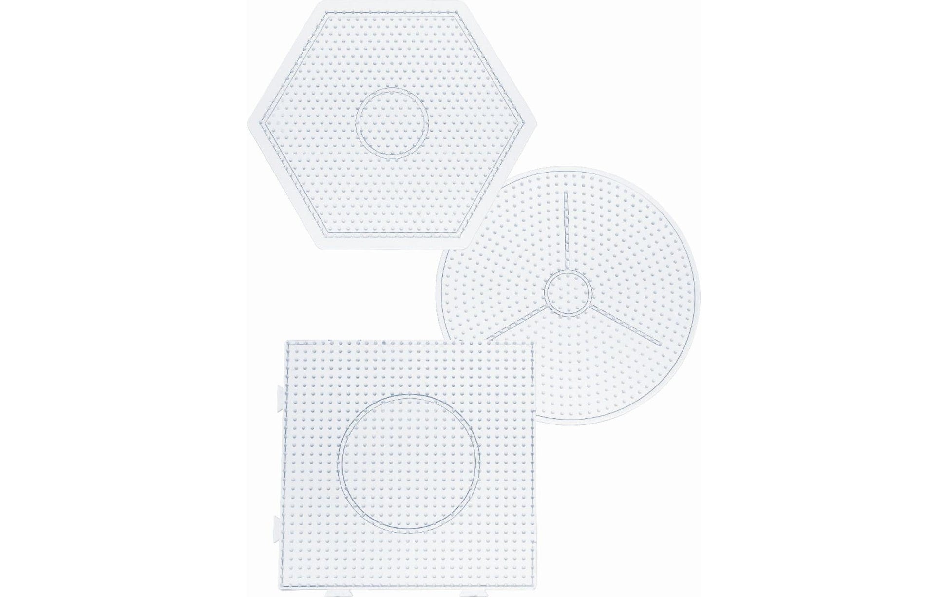 Folia Bügelperlen Stifteplatten – 3 Stück – transparent
