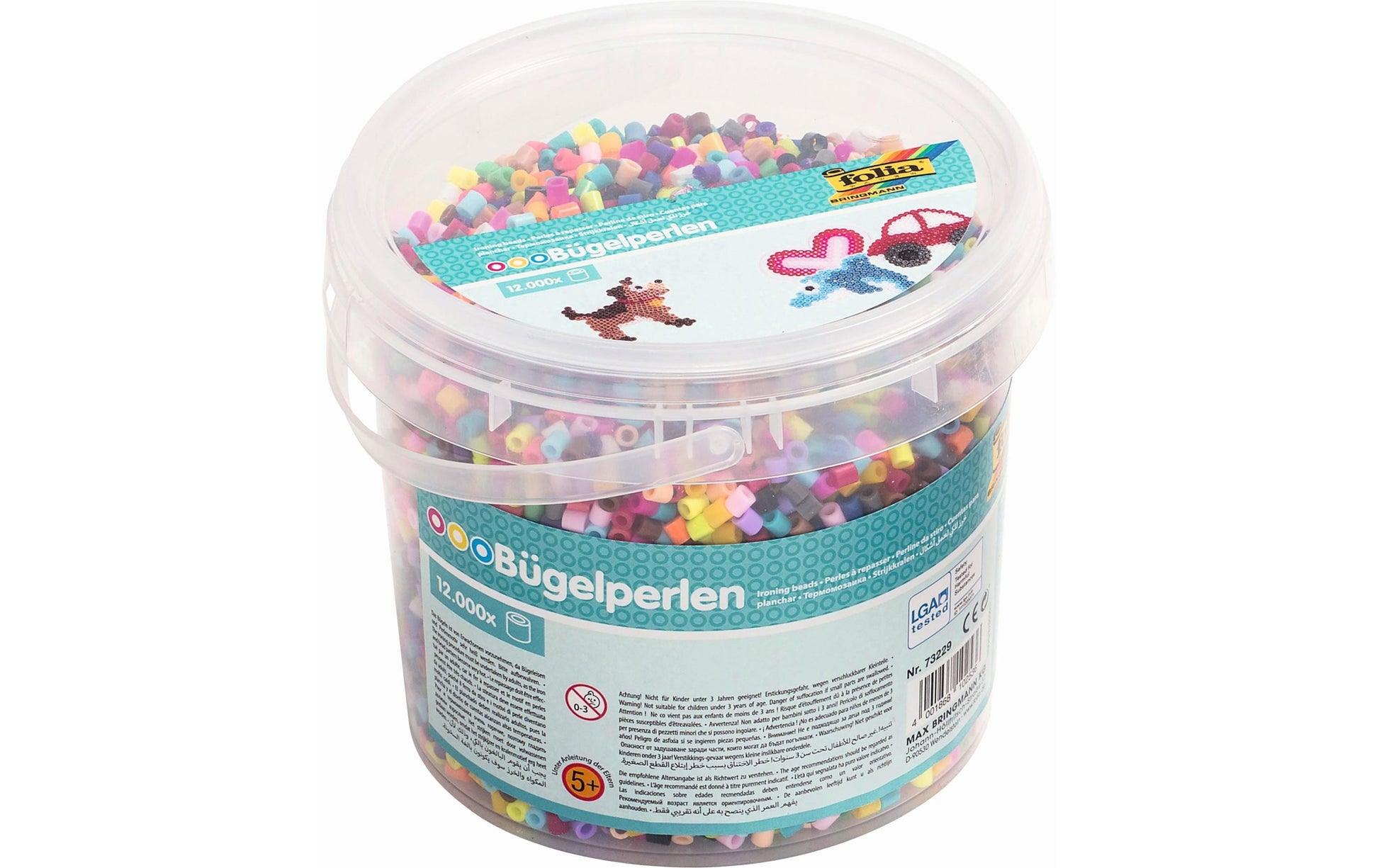 Folia Bügelperlen – midi, sortiert – 12000 Stück, Kunststoff