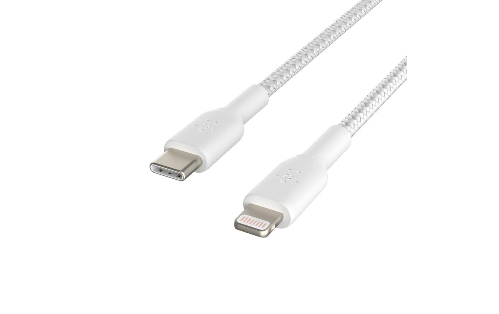 Belkin USB-C auf Lightning Kabel, 2 m, Weiss, geflochten (Nylon)