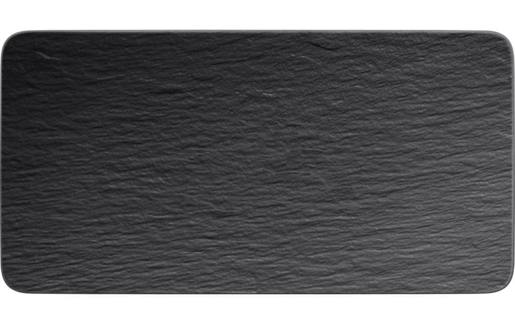 Villeroy & Boch Servierplatte Manufacture Rock – 35,0 × 18,0 × 1,0 cm, Porzellan, Schwarz, spülmaschinenfest