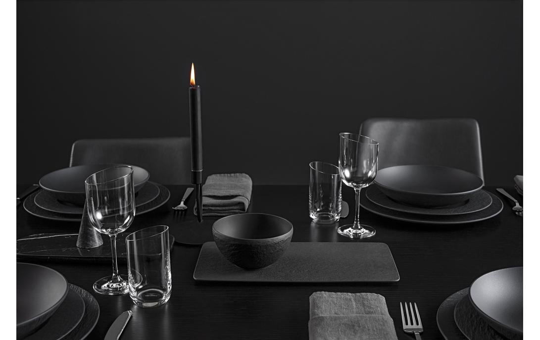 Villeroy & Boch Servierplatte Manufacture Rock – 35,0 × 18,0 × 1,0 cm, Porzellan, Schwarz, spülmaschinenfest