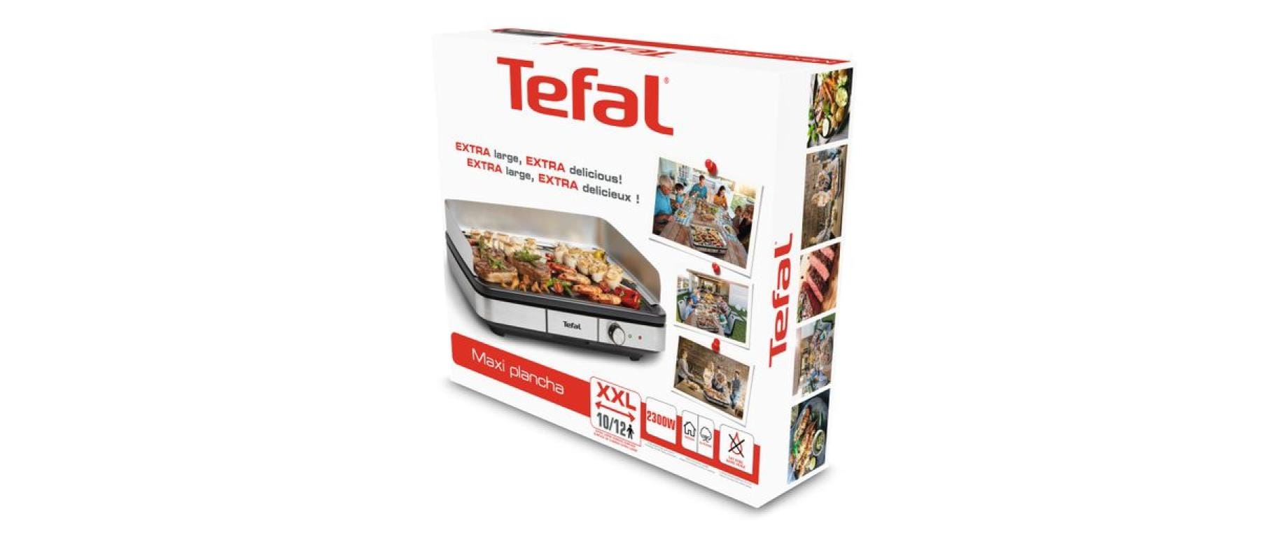 Tefal Grill Maxi Plancha – 47×33 cm Kochfläche, 2300 W – Schwarz/Edelstahl
