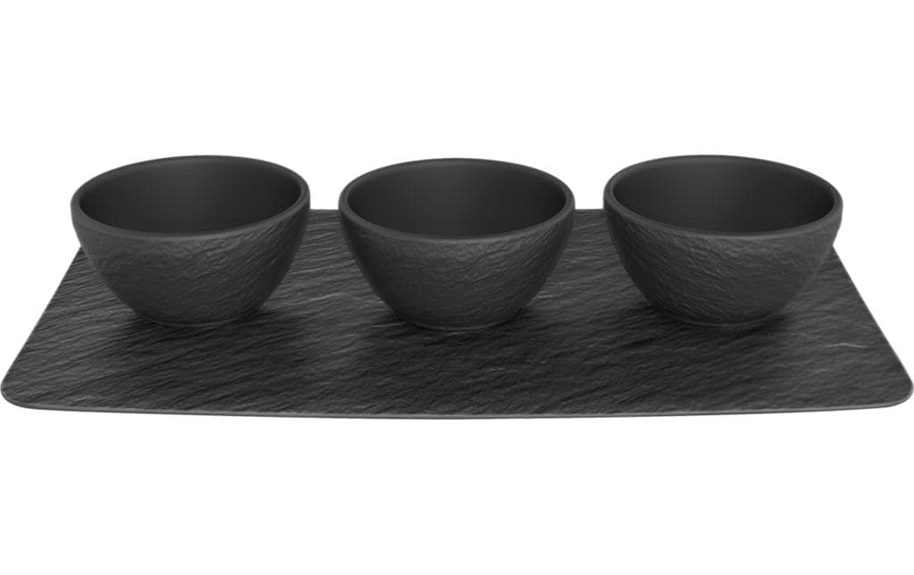 Villeroy & Boch Rock Snackschale – Porzellan, schwarz, matt, spülmaschinengeeignet, mikrowellengeeignet
