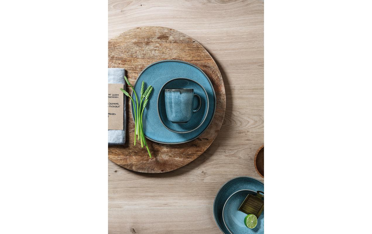 Villeroy & Boch Lave Frühstücksteller – Steingut, türkis, spülmaschinenfest, mikrowellengeeignet, 6 Stück