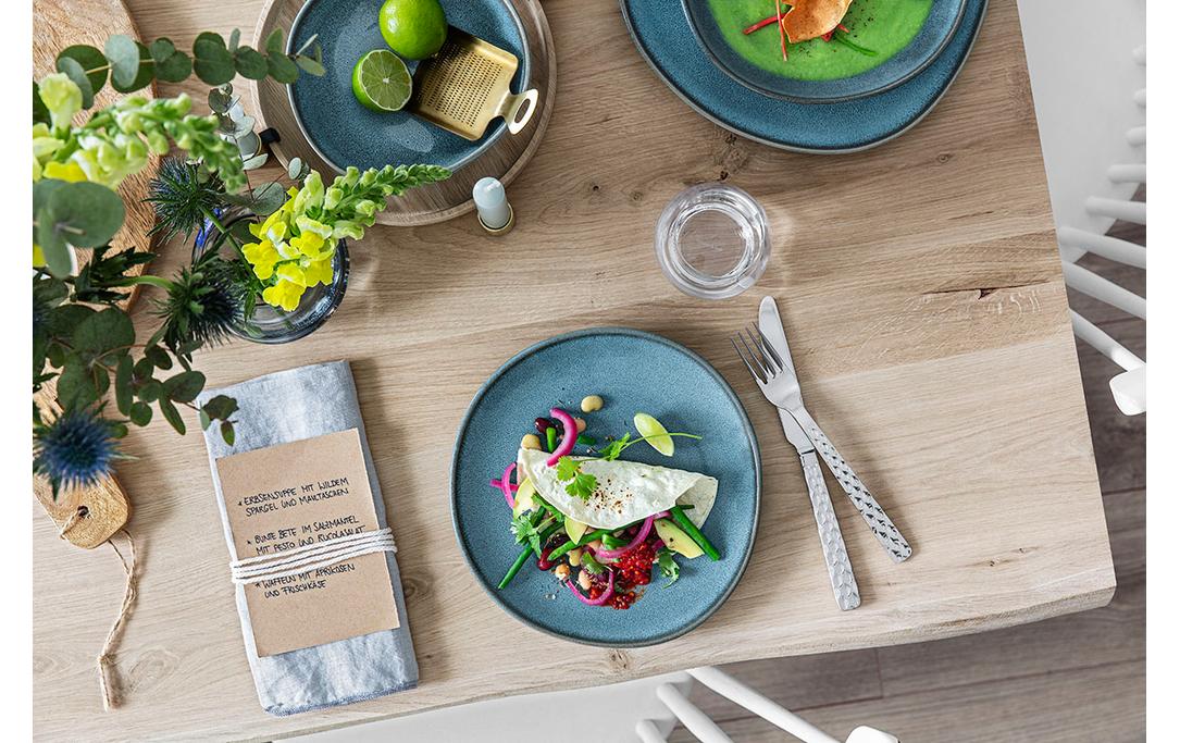 Villeroy & Boch Lave Frühstücksteller – Steingut, türkis, spülmaschinenfest, mikrowellengeeignet, 6 Stück