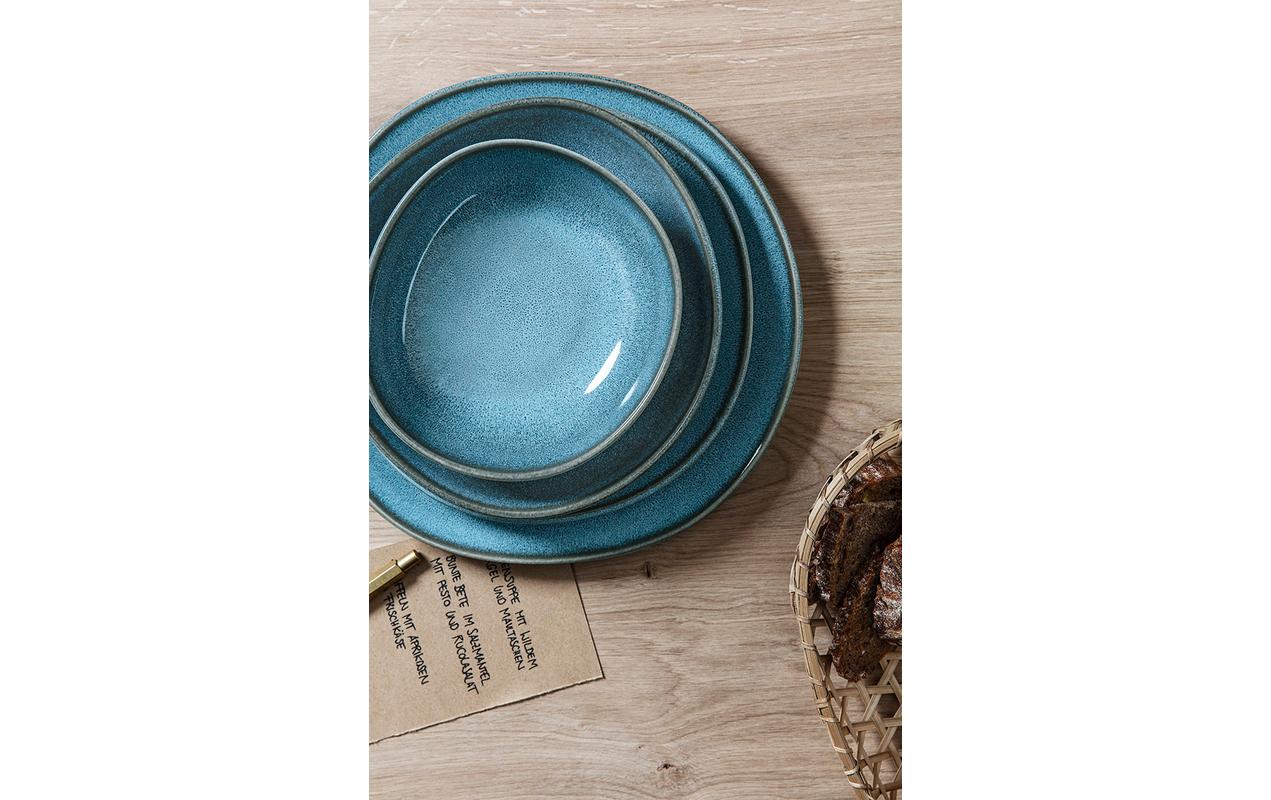 Villeroy & Boch Lave Frühstücksteller – Steingut, türkis, spülmaschinenfest, mikrowellengeeignet, 6 Stück
