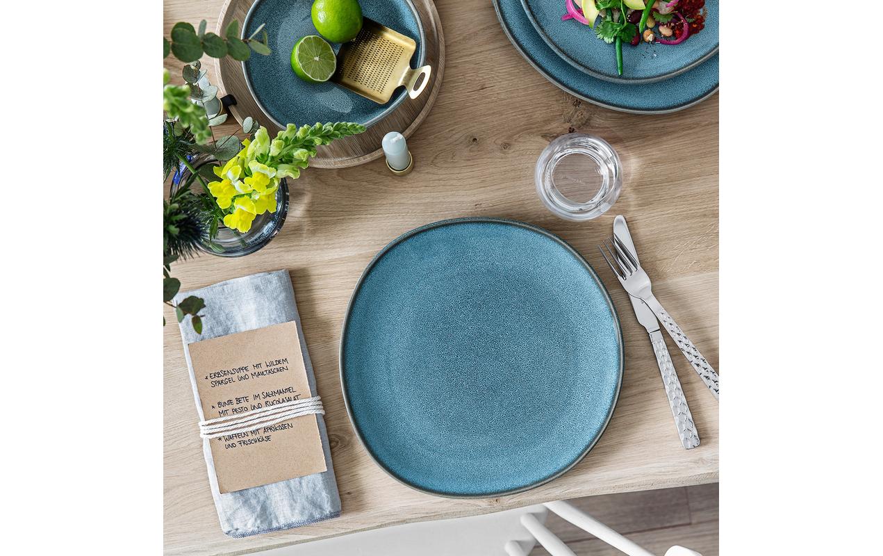 Villeroy & Boch Speiseteller – Steingut, türkis, spülmaschinenfest, mikrowellenfest, 6er Set